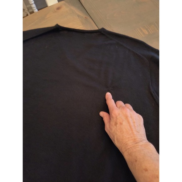 Belford 100% Extra Fine Merino Wool V-neck Long Sleeve Black Sweater Men's Sz L - Picture 8 of 12